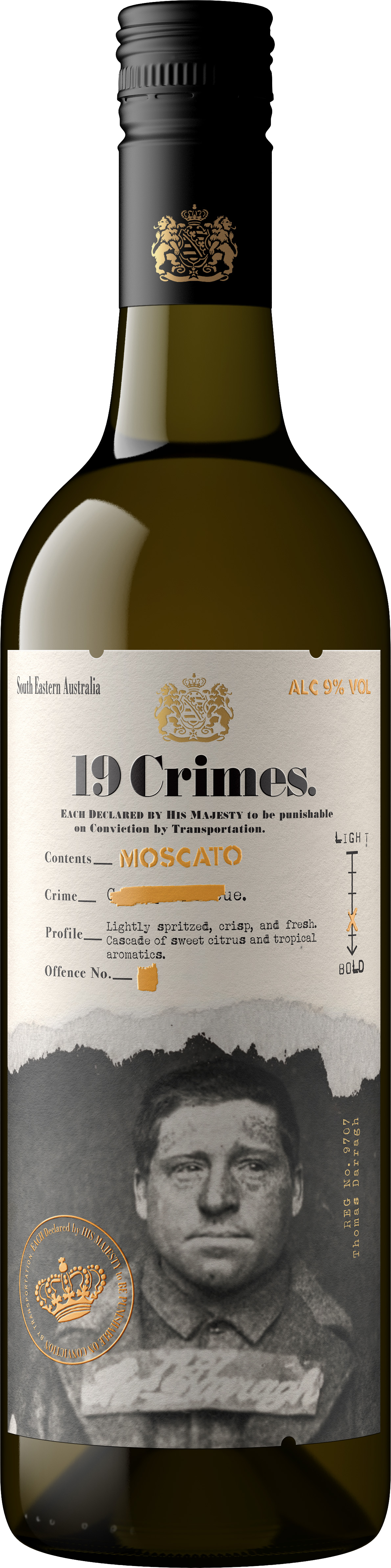 White Wine - 19 Crimes Moscato 750ml (ABV 9%)