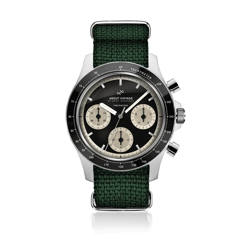 1960 Racing Chronograph Steel / Black & Off White