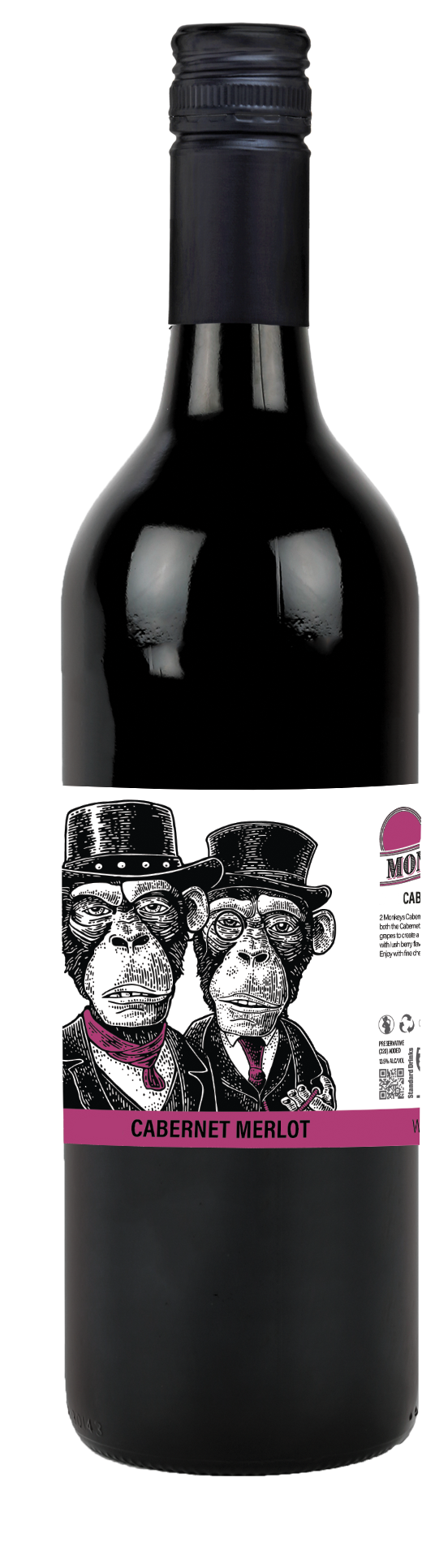 Red Wine - 2 Monkeys Cabernet Merlot 750ml (ABV 13.5%)
