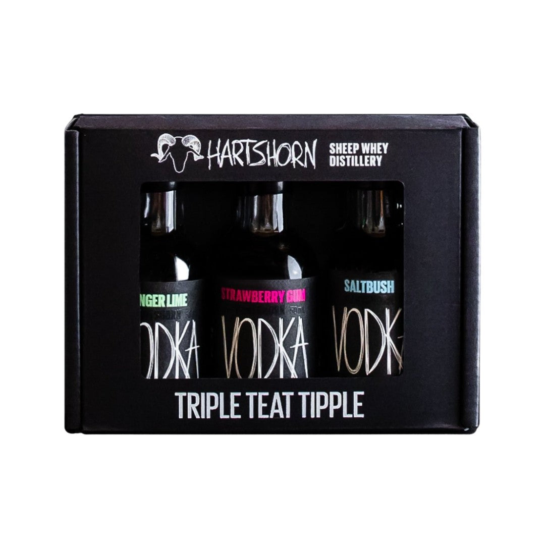 Australian Vodka -Hartshorn Trio Finger Lime, Saltbush, Strawberry Gum Vodka Gift Pack 3 x 50ml