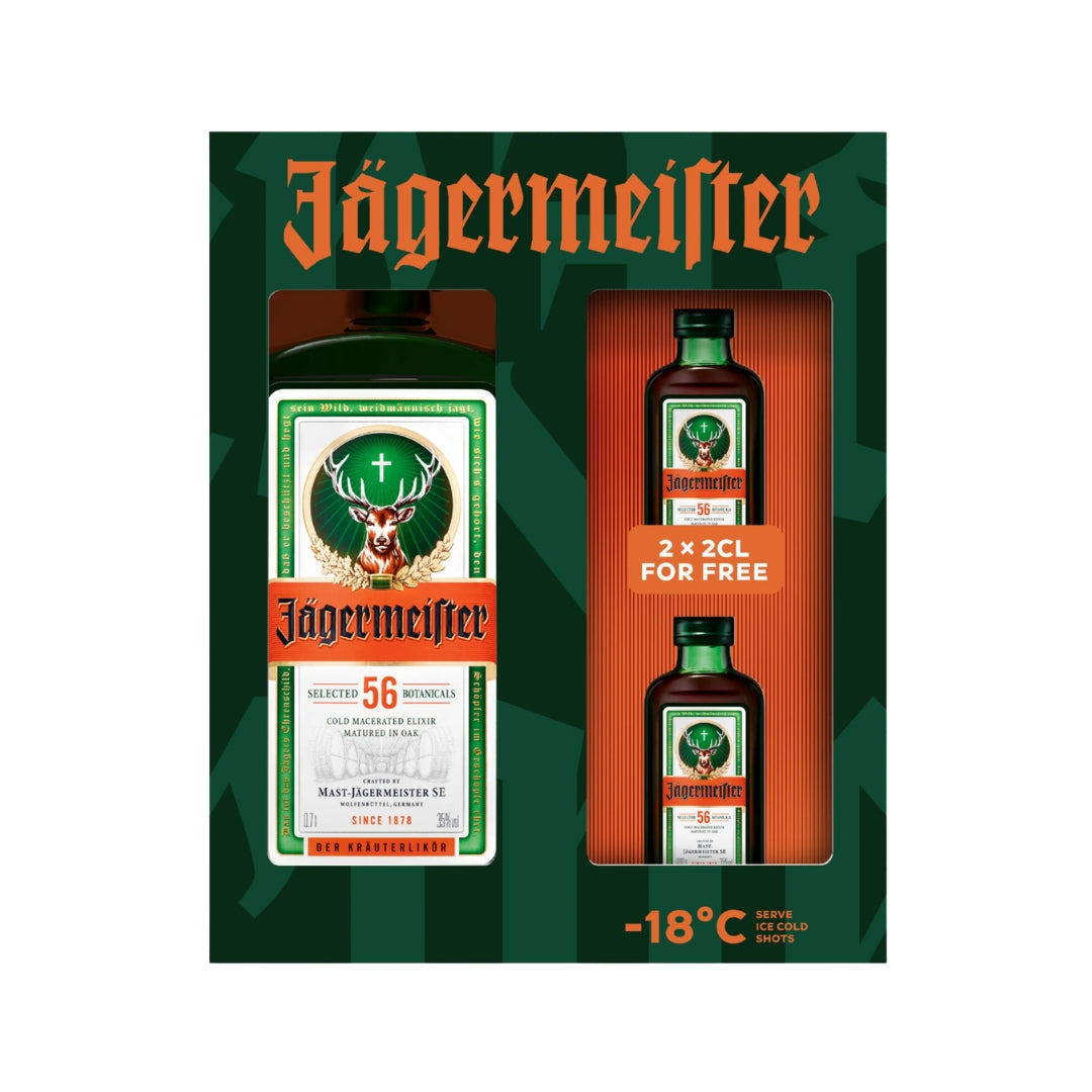 Liqueur - Jagermeister 700ml + 2x20ml Minis Gift Pack (ABV 35%)