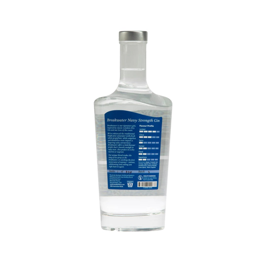 Australian Gin - South Coast Breakwater Navy Strength Gin 700ml (ABV 57%)