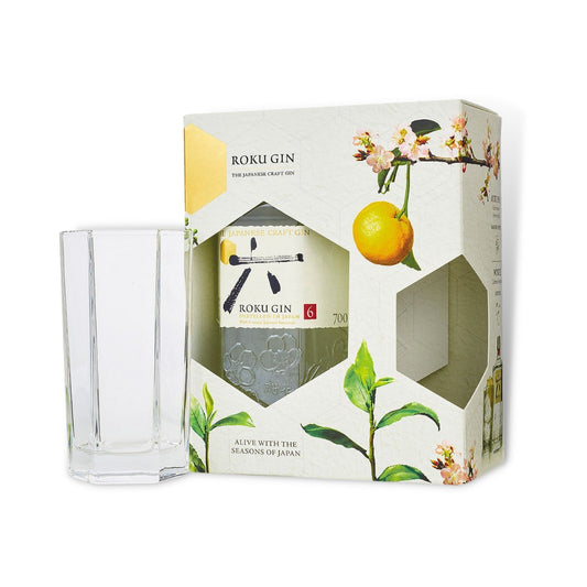 Japanese Gin - Suntory Roku Gin & Glass Gift Pack 700ml (ABV 43%)