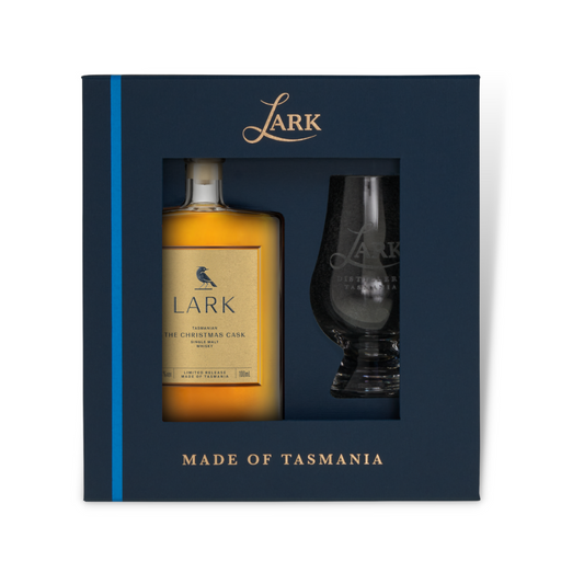 Australian Whisky - Lark The Christmas Cask Single Malt Whisky 2022 Limited Release 100ml with Glencairn Glass Gift Pack (ABV 44%)
