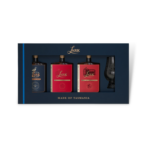 Australian Whisky - Lark Big Hitters Flight Gift Pack with Glencairn Glass 3x100ml