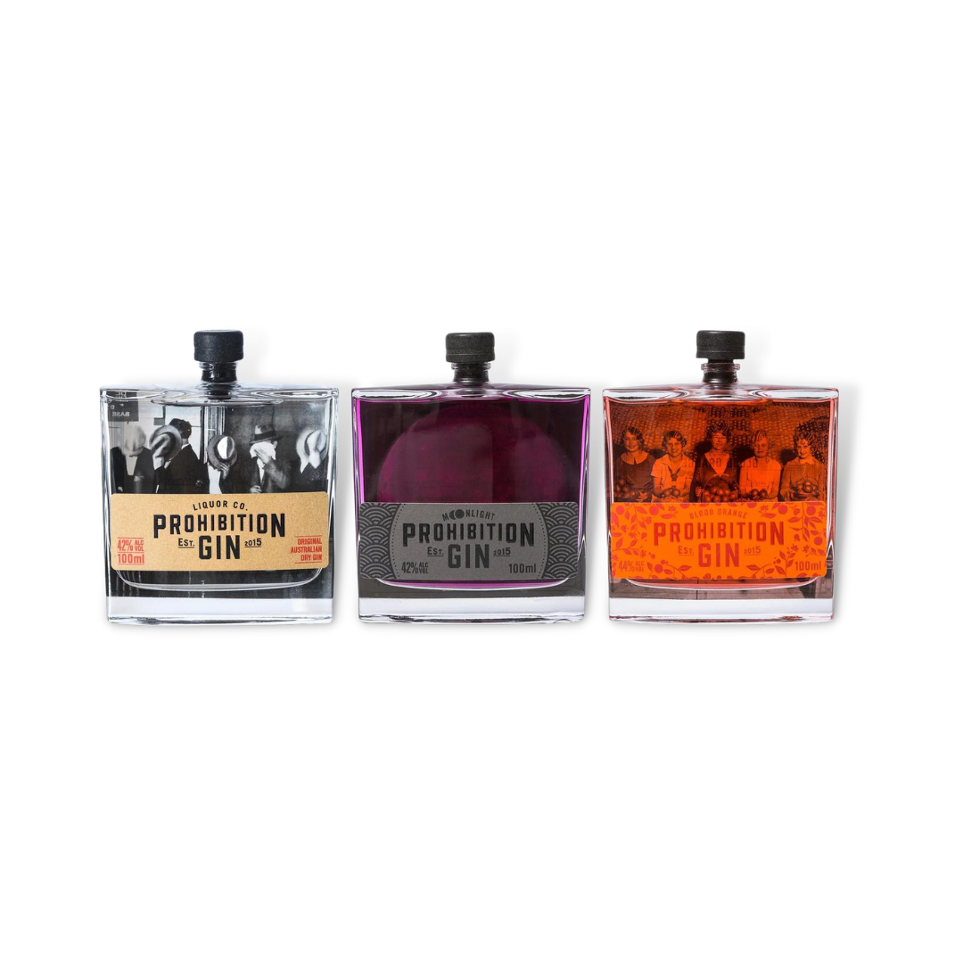 Australian Gin - Prohibition Distiller's Choice Gin Series Gift Pack 3 x 100ml