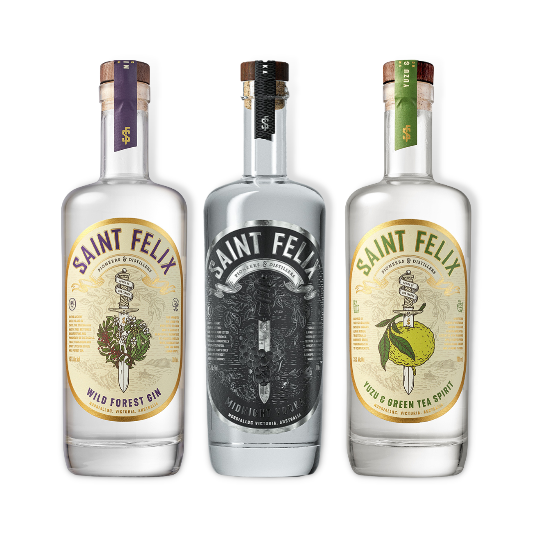 Australian Vodka -Saint Felix Distillery Yuzu & Green Tea Spirit 700ml / 5ltr (ABV 35%)
