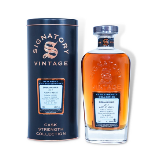 Scotch Whisky - Bunnahabhain 2012 10 Year Old Cask Strength Single Malt Scotch Whisky 700ml (Signatory Vintage) (ABV 63.8%)