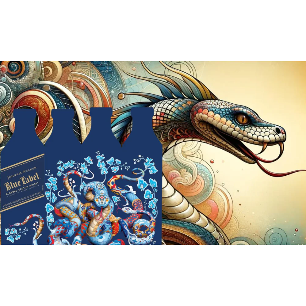 Johnnie Walker Blue Label Lunar New Year 2025 Year of The Snake x James Jean Blended Scotch Whisky 750ml (ABV 40%)