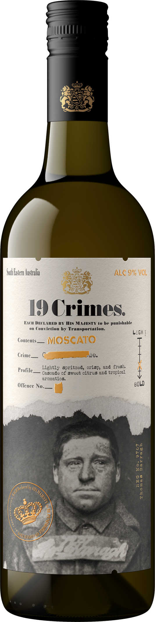 White Wine - 19 Crimes Moscato 750ml (ABV 9%)