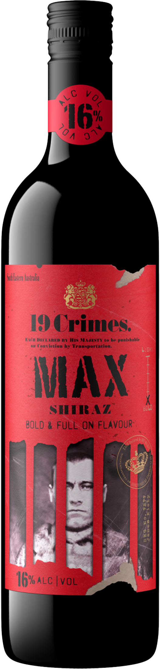 Red Wine -19 Crimes Max Shiraz 750ml (ABV 16%)