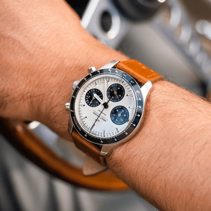 1960 Racing Chronograph Steel / Off White & Black