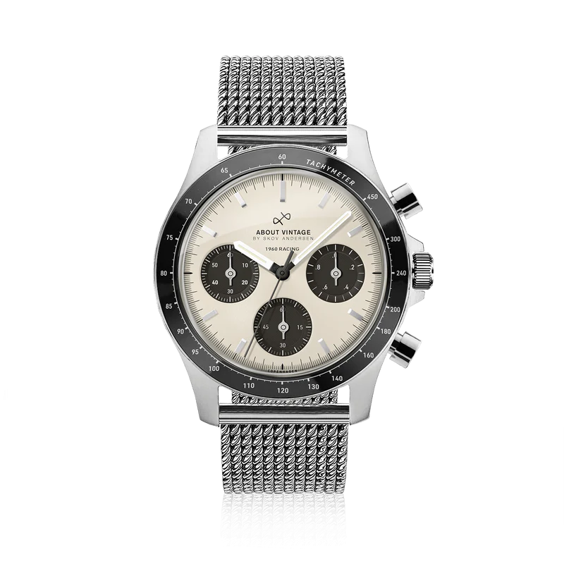 1960 Racing Chronograph Steel / Off White & Black