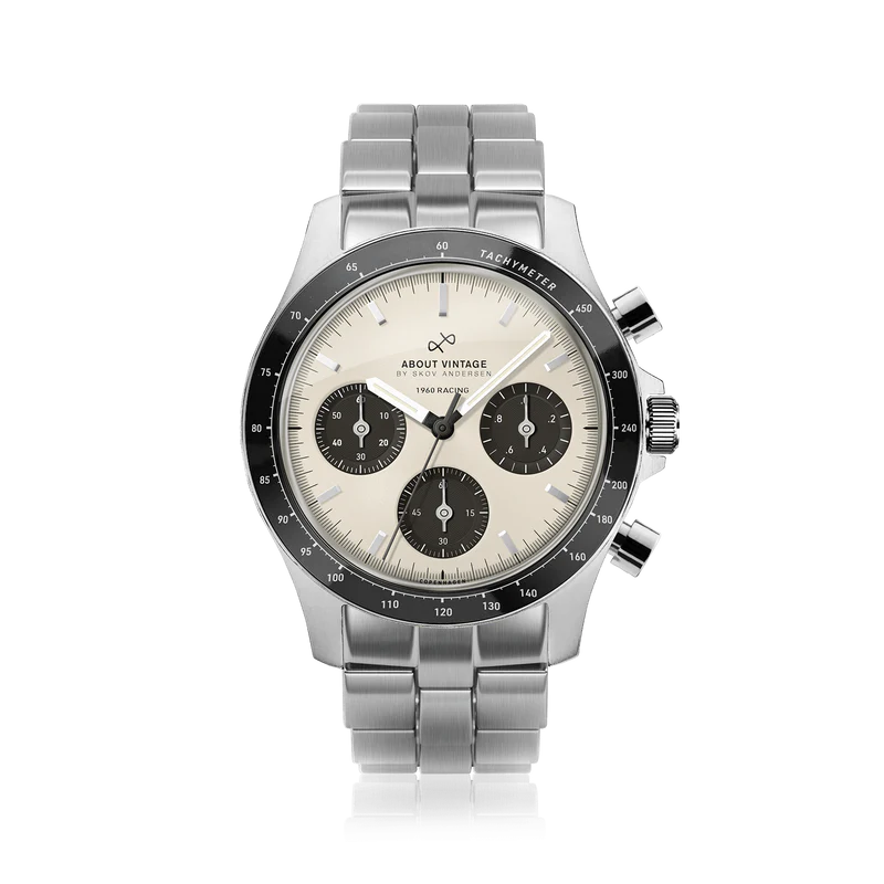 1960 Racing Chronograph Steel / Off White & Black