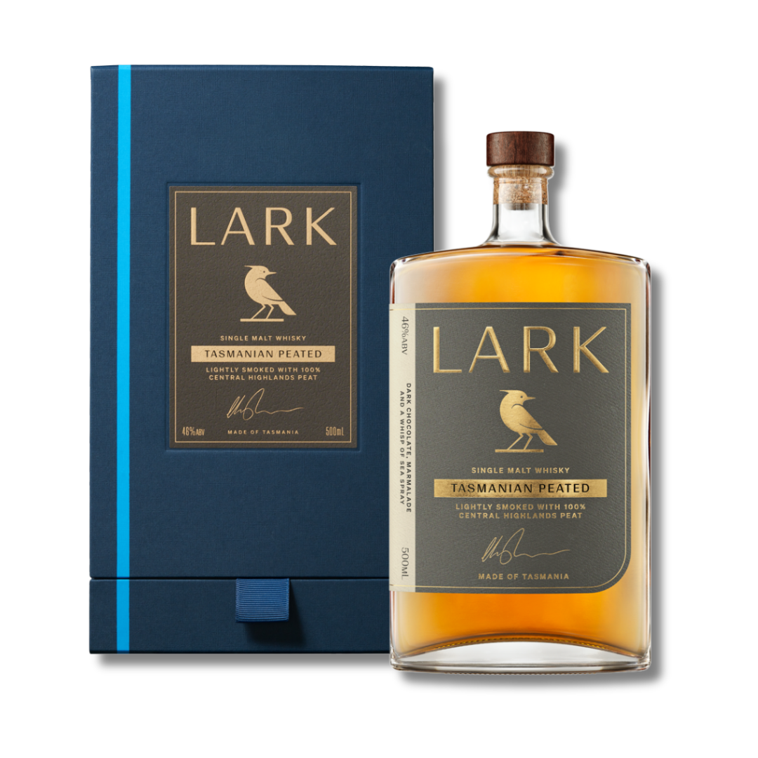 Australian Whisky - Lark Tasmanian Peated Single Malt Whisky 500ml / 100ml (ABV 46%)