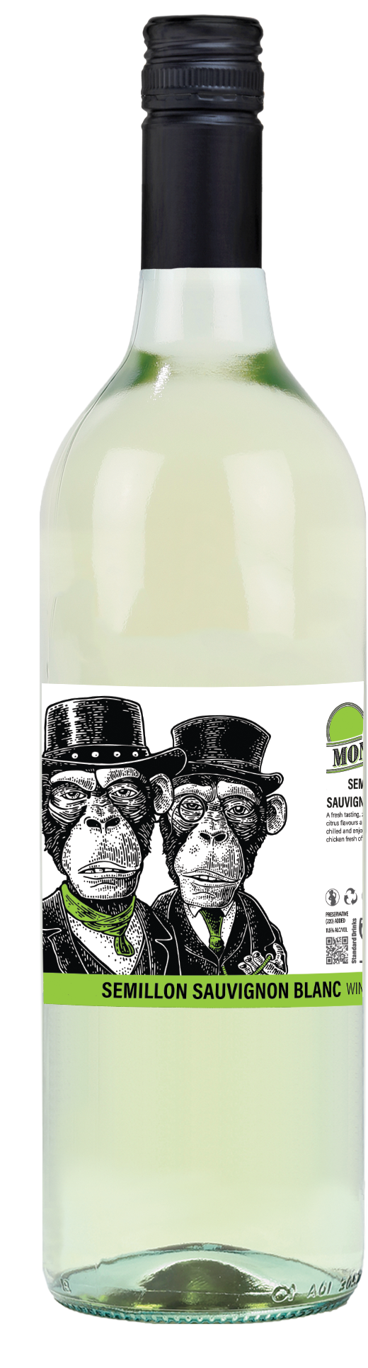 White Wine - 2 Monkeys Semillon Sauvignon Blanc 750ml (ABV 11.5%)
