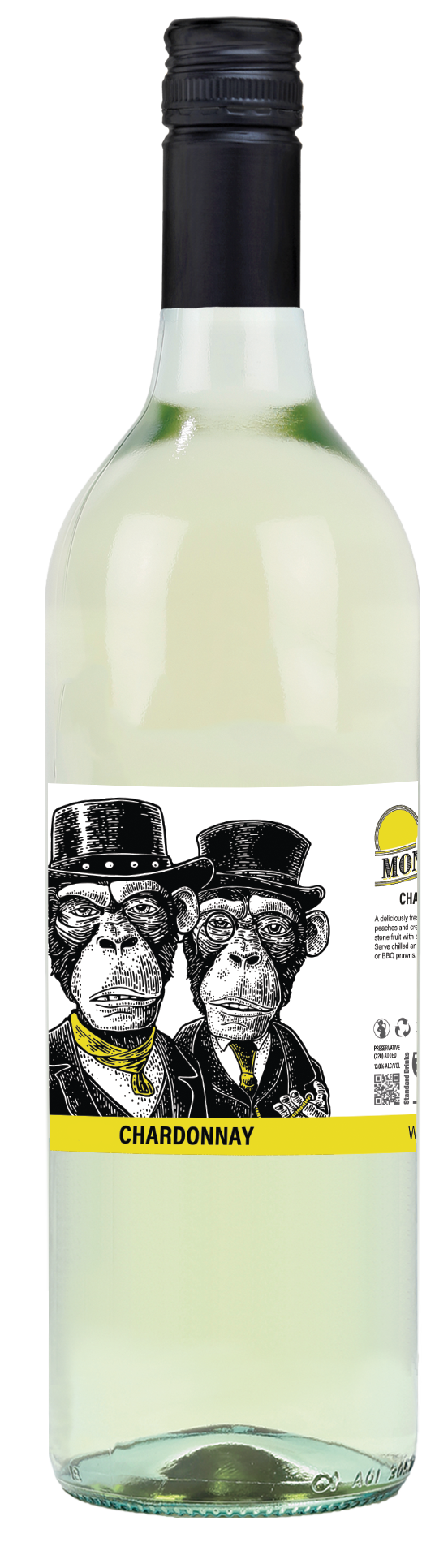 White Wine - 2 Monkeys Chardonnay 750ml (ABV 13%)