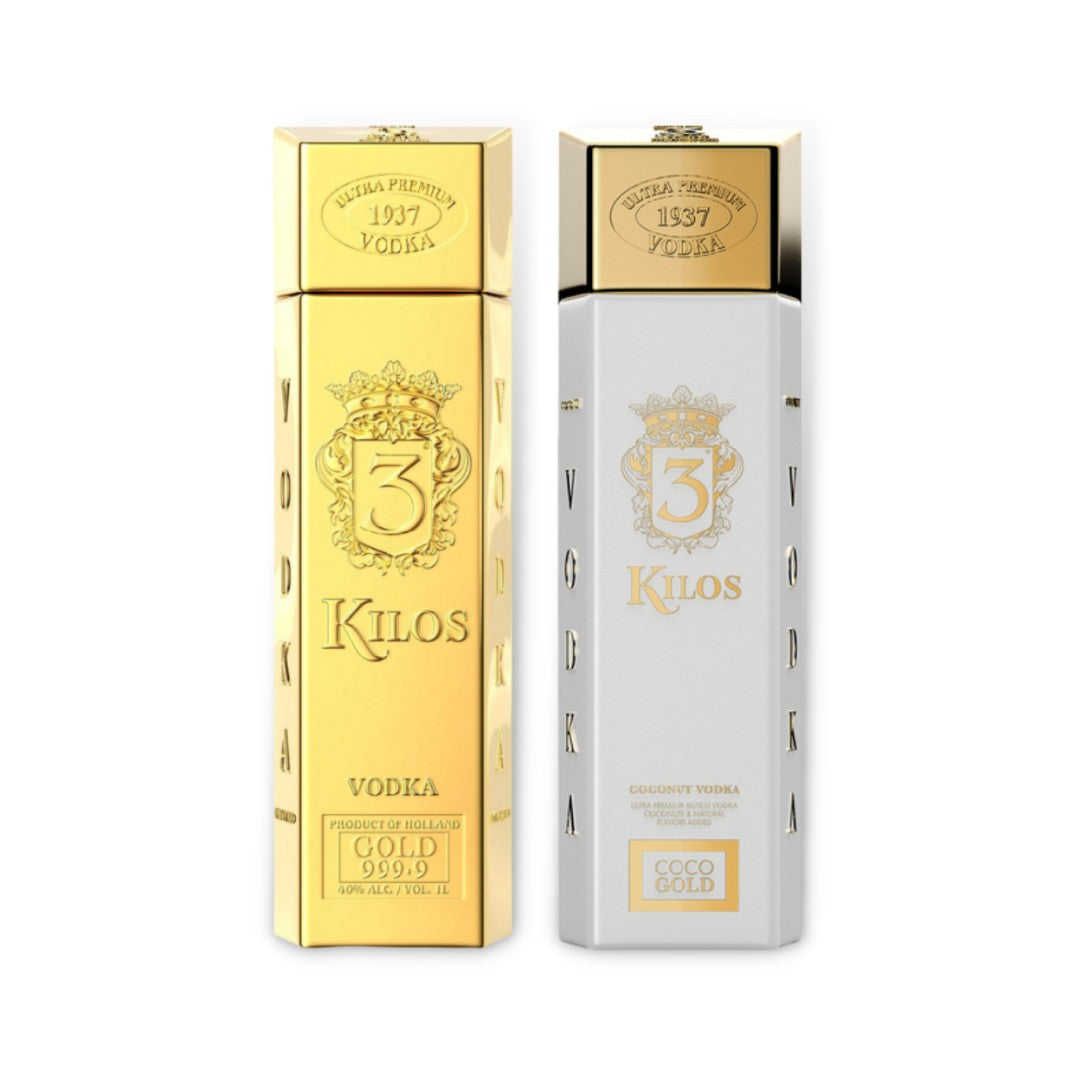 Dutch Vodka -3 Kilos Gold 999.9 and Coconut Vodka Twin Pack