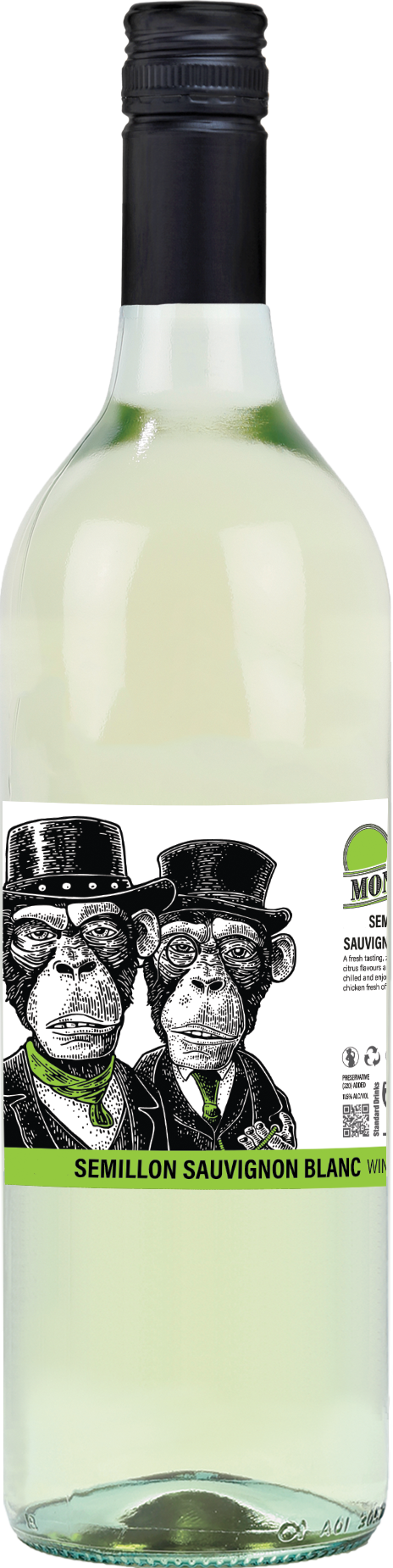 White Wine - 2 Monkeys Sauvignon Blanc 750ml (ABV 11.5%)