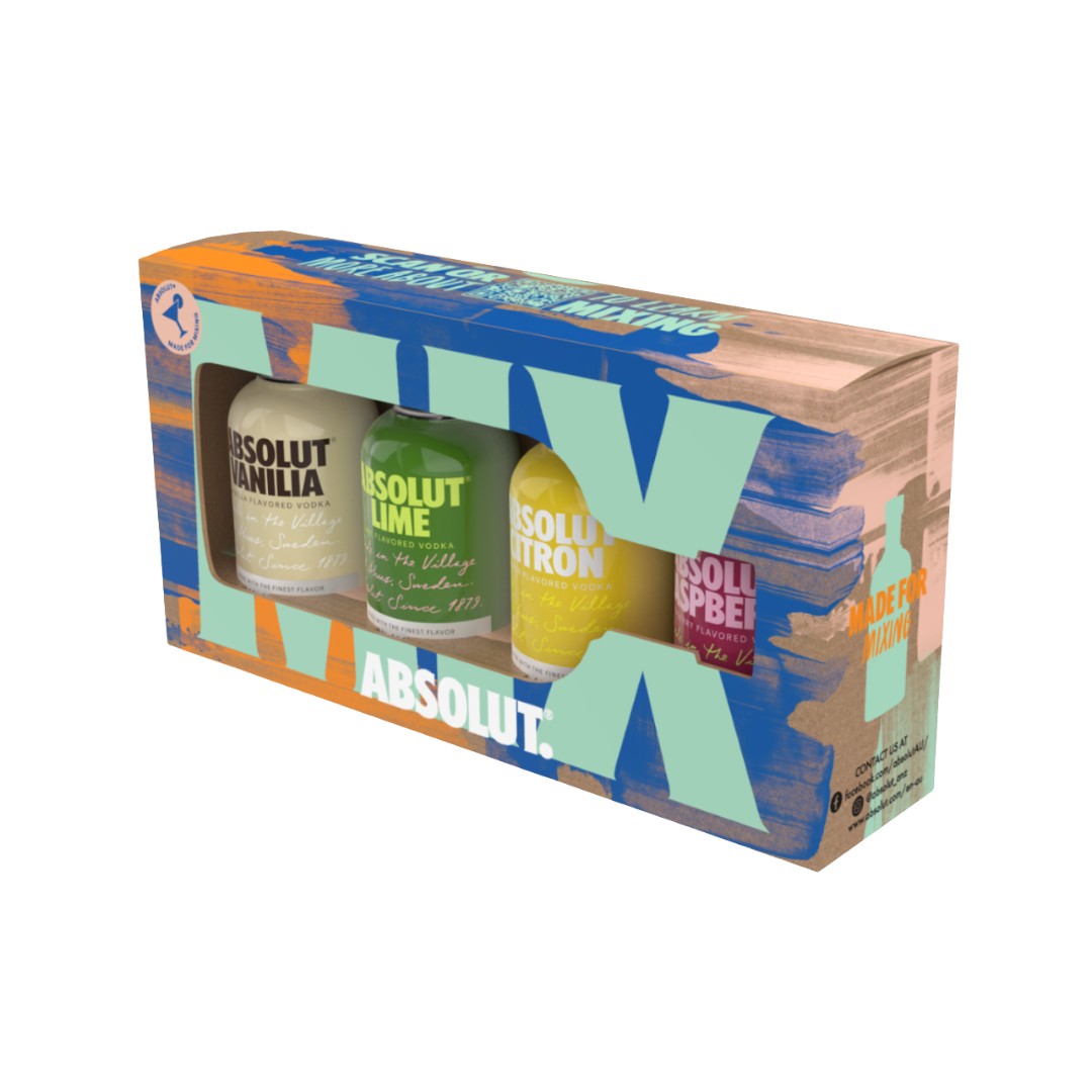 Absolute Mini Absolut Vodka Mini Mixed 4x 50ml Gift Pack (ABV 40%) – Luca Collections