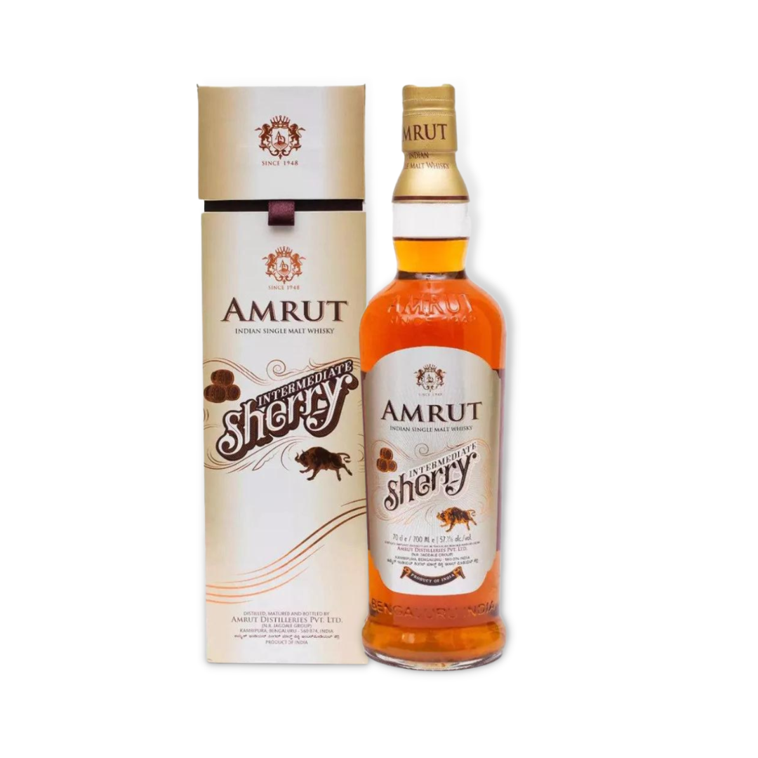 Luca Intermite Amrut Intermediate Sherry Indian Single Malt Whisky 700ml (ABV 57.1% ...