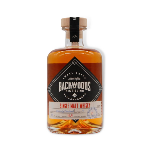 Australian Whisky - Backwoods Distilling Co Batch#10 Ex Chardonnay Cask Smoked Single Malt Whisky 500ml (ABV 47%)