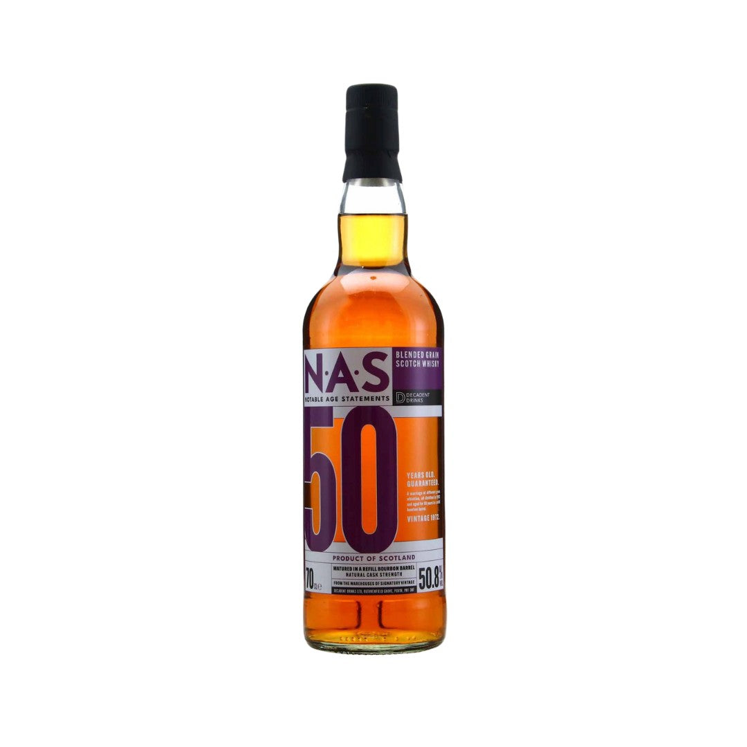 Scotch Whisky - Decadent Drinks NAS 1972 50YO Single Cask Blended Grain Scotch Whisky 700ml (ABV 50%)