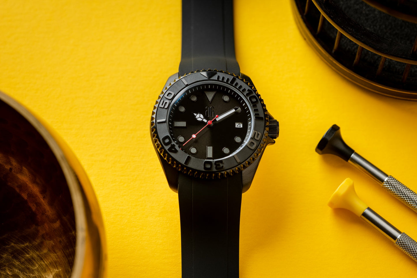 THE STEALTH | AG COLLECTIVE G 9040 BKYM-BK BLACK STRAP MEN WATCH