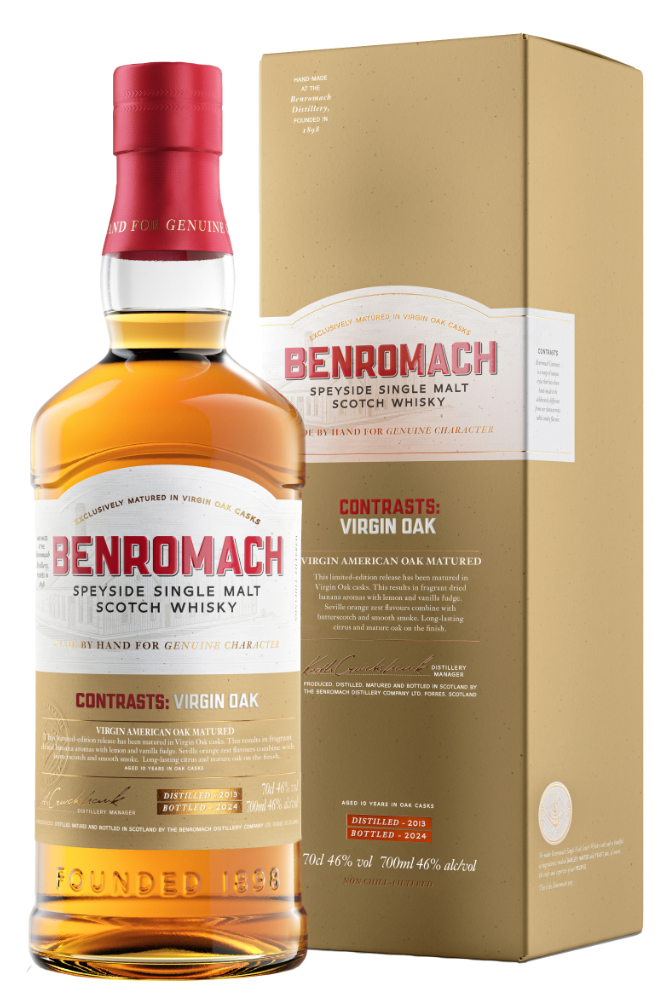 Spirits - Benromach Contrasts: Virgin Oak 700ml (ABV 46%)