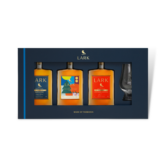 Australian Whisky - Lark The Christmas Cask 2023 Gift Pack with Glencairn glass 3x100ml