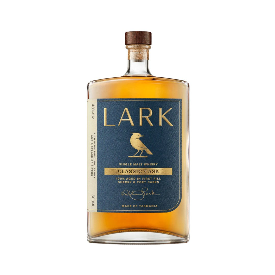 Australian Whisky - Lark Classic Cask Single Malt Whisky 500ml / 100ml (ABV 43%)