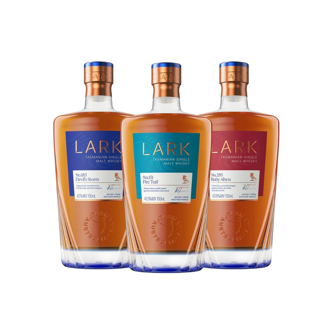 Australian Whisky - Lark Signature Collection Tasmanian Single Malt Whisky 3 x 700ml