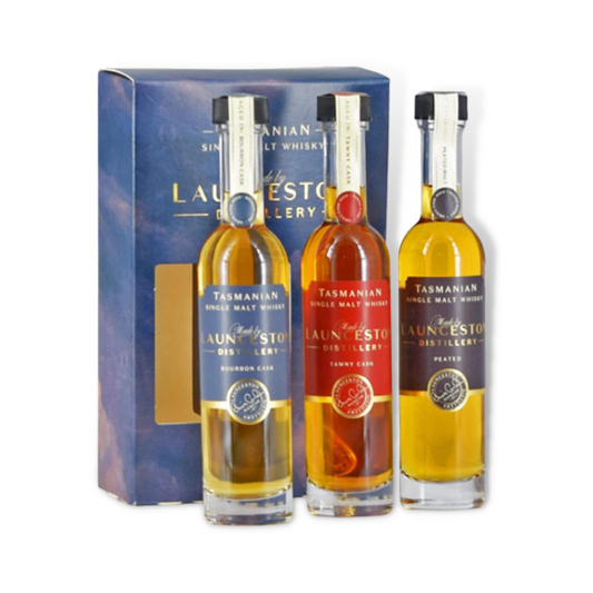 Australian Whisky - Launceston Distillery Single Malt Whisky Trio Gift Set 3 x 100ml (ABV 46%)