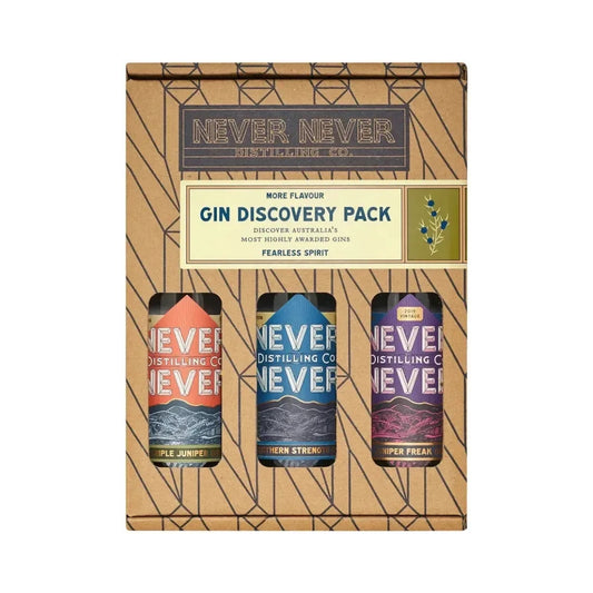 Australian Gin - Never Never Distilling Co Gin Discovery Gift Pack 3 X 200ml (ABV 43%)