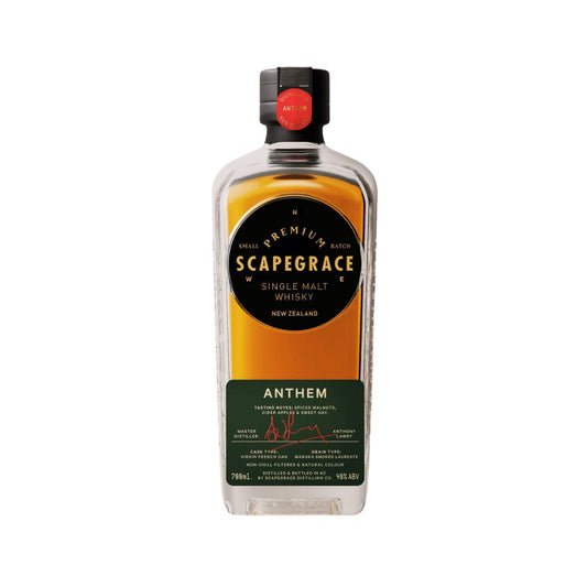 New Zealand Whisky - Scapegrace Anthem Single Malt Whisky 700ml (ABV 40%)