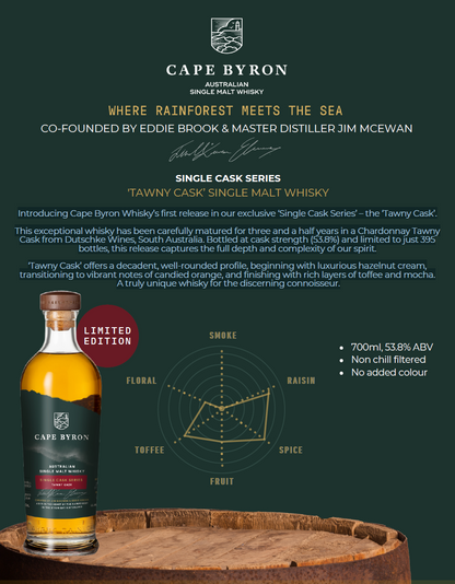 **Preorder** Cape Byron Single Cask Series Tawny Cask Whisky