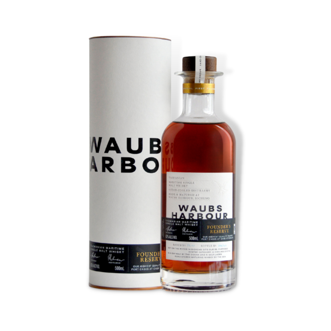 Australian Whisky - Waubs Harbour Founder's Reserve Single Malt Whisky 500ml (ABV 62%)