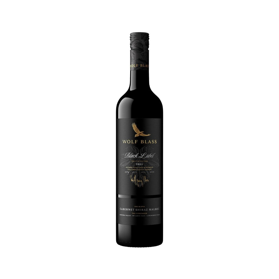 Red Wine - Wolf Blass Black Label Cabernet Shiraz Malbec (2021) 750ml (ABV 14%)