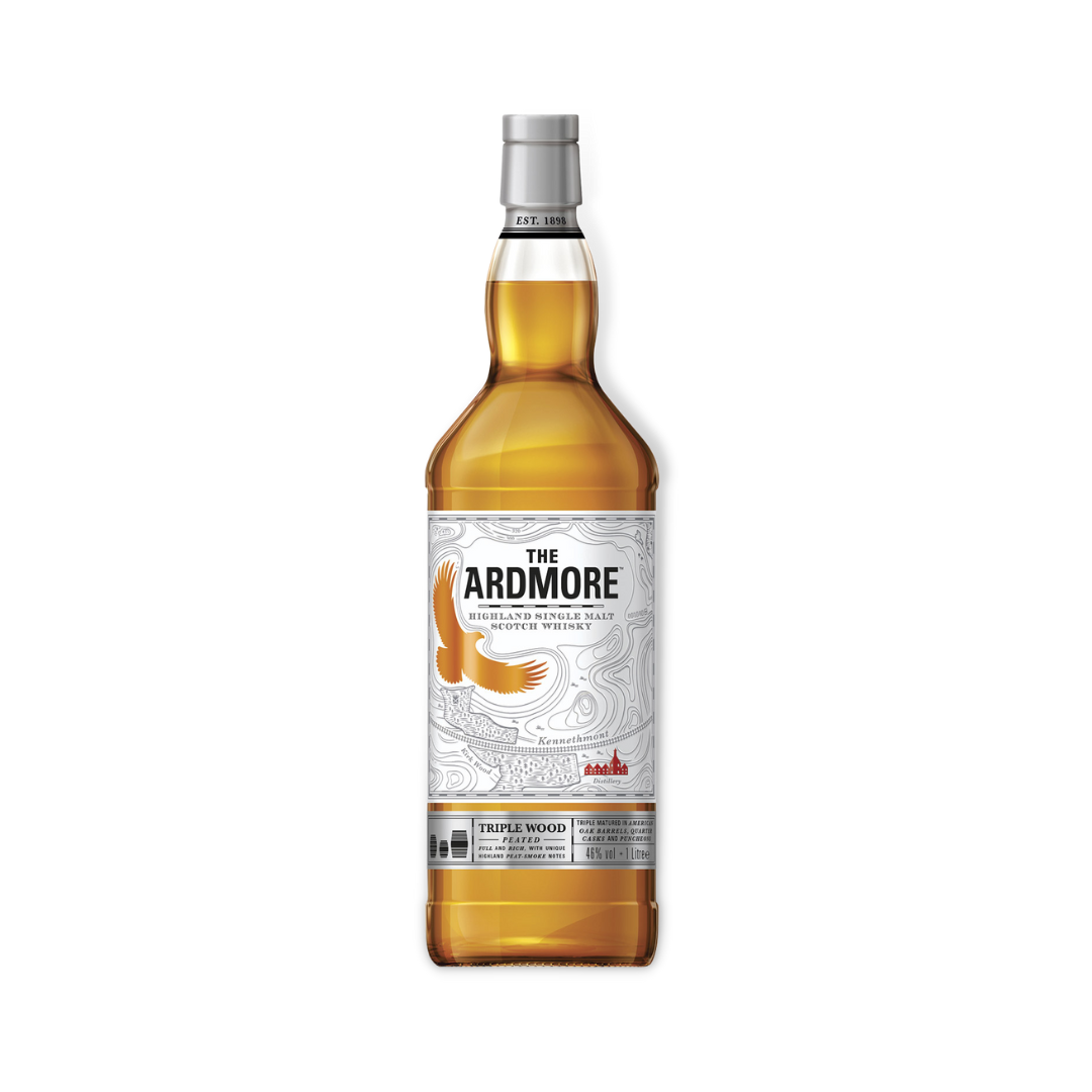 Scotch Whisky - Ardmore Triple Wood Peated Single Malt Scotch Whisky 1Lt (ABV 46%)