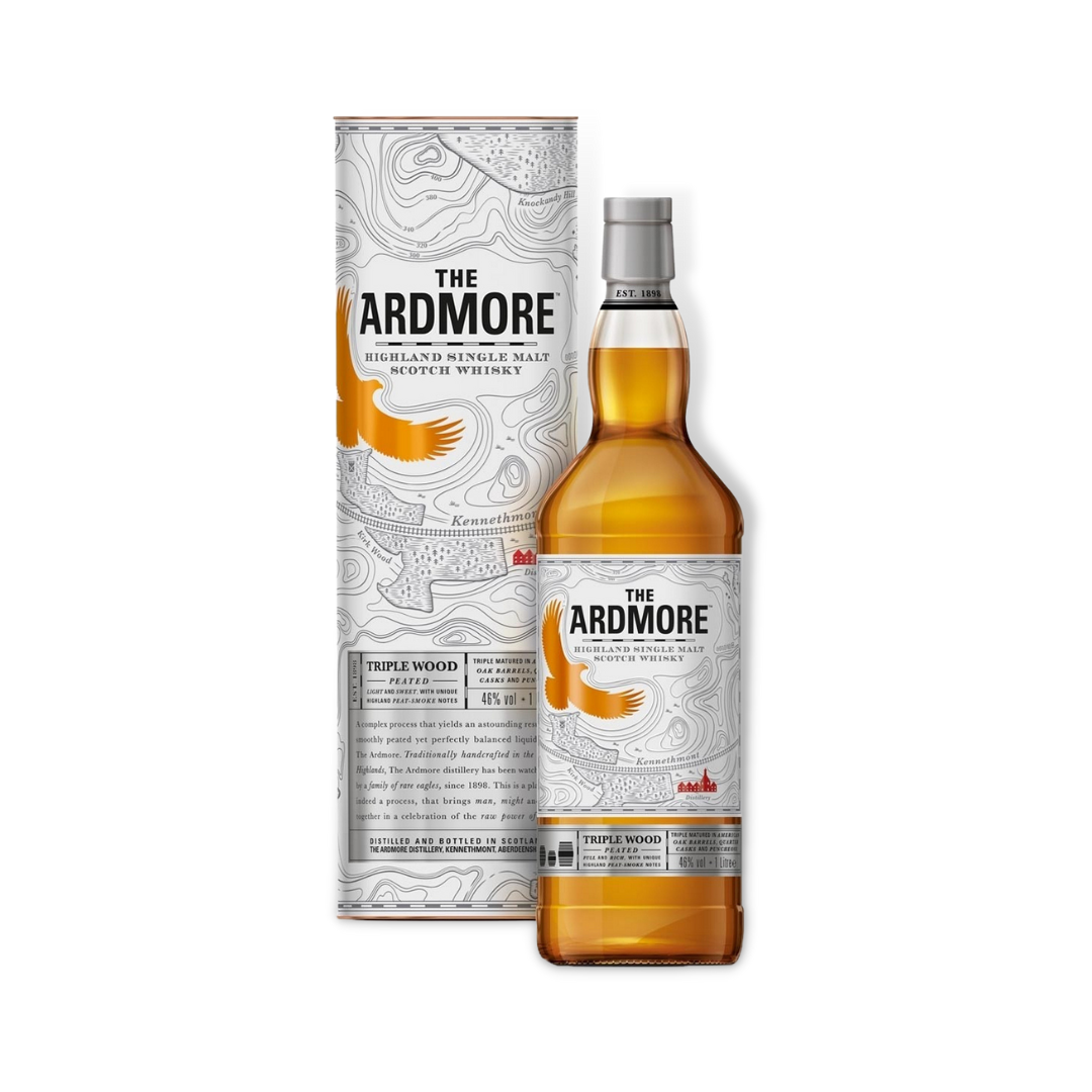 Scotch Whisky - Ardmore Triple Wood Peated Single Malt Scotch Whisky 1Lt (ABV 46%)