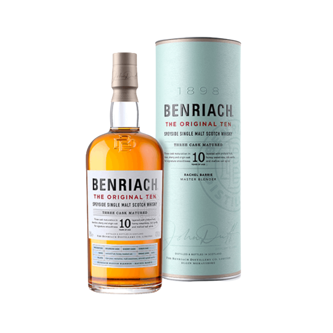 Scotch Whisky - Benriach The Original 10 Year Old Three Cask Matured Single Malt Scotch Whisky 700ml (ABV 43%)