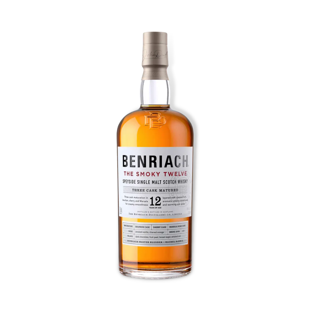 Scotch Whisky - Benriach The Smoky 12 Year Old Three Cask Matured Single Malt Scotch Whisky 700ml (ABV 46%)