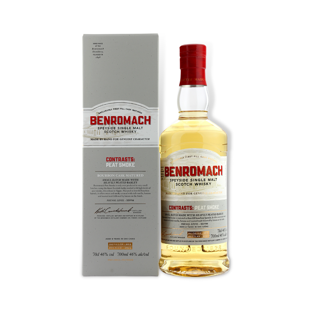 Scotch Whisky - Benromach Contrasts: Peat Smoke (2012) Speyside Single Malt Scotch Whisky 700ml (ABV 46%)