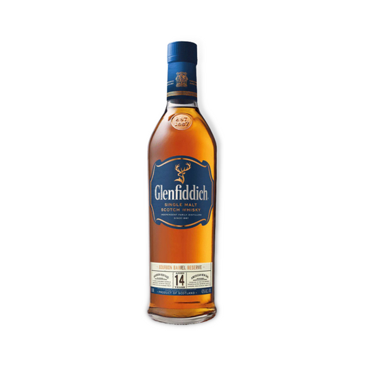 Scotch Whisky - Glenfiddich 14 Year Old Bourbon Barrel Reserve Single Malt Scotch Whisky 700ml (ABV 43%)
