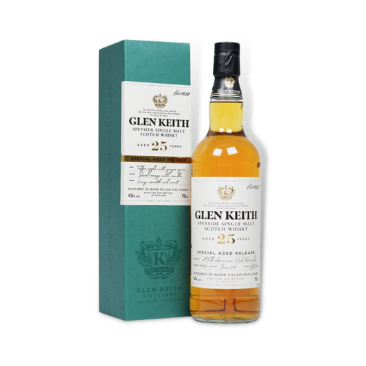 Scotch Whisky - Glen Keith 25 Year Old Speyside Single Malt Scotch Whisky 700ml (ABV 43%)