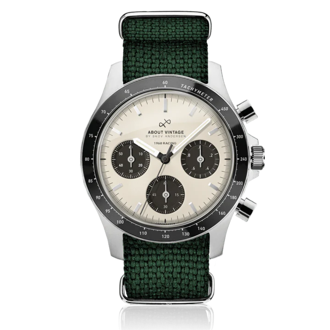 1960 Racing Chronograph Steel / Off White & Black