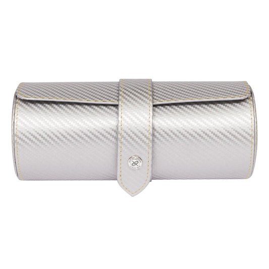 Carbon Three Watch Roll - Silver