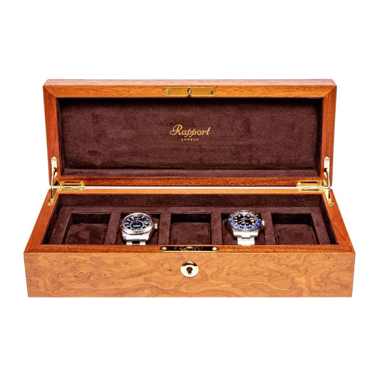 Heritage Five Watch Box - Burr Walnut