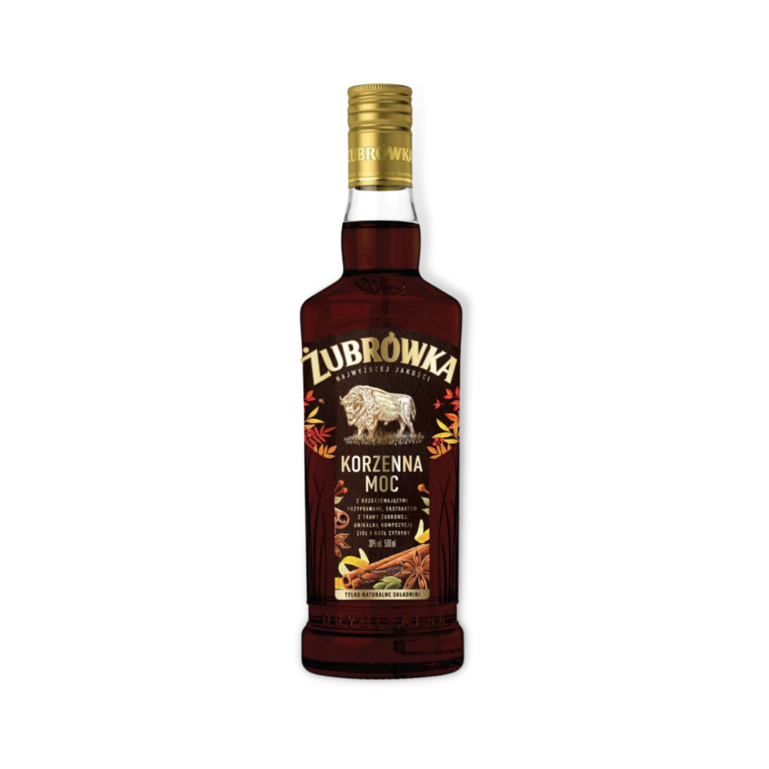 Polish Vodka -Zubrowka Korzenna Moc (Spicy Power) Vodka 500ml (ABV 30%)