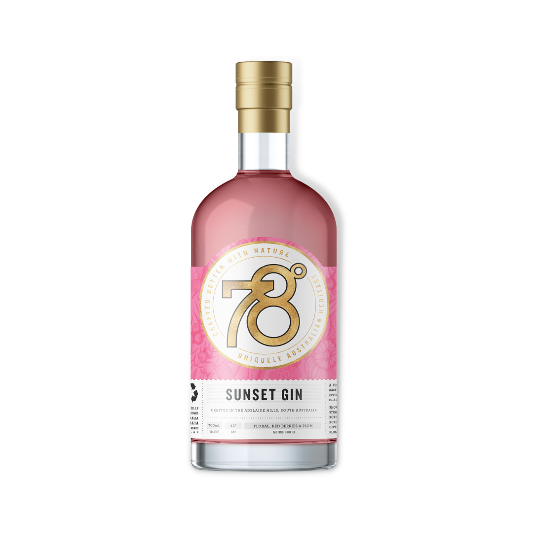 Australian Gin - 78 Degrees Sunset Gin 700ml (ABV 42%)